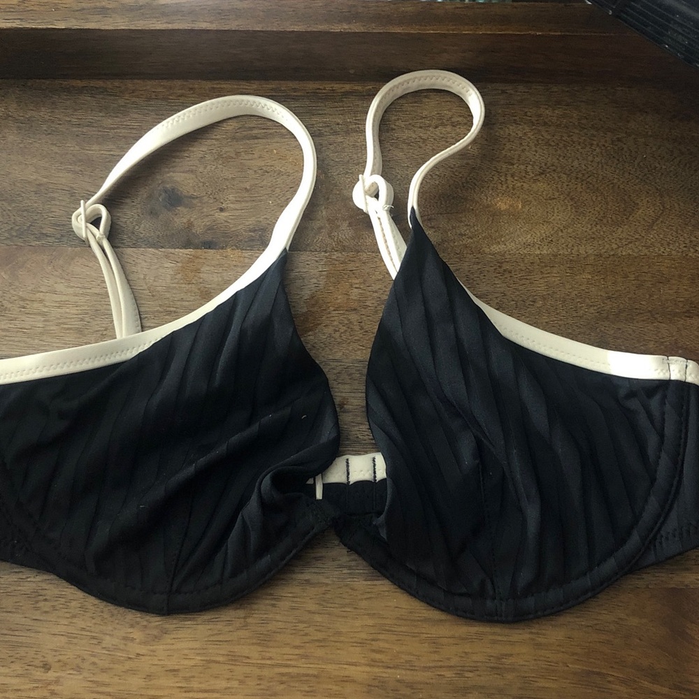aerie Black and white Underwire Bikini Top